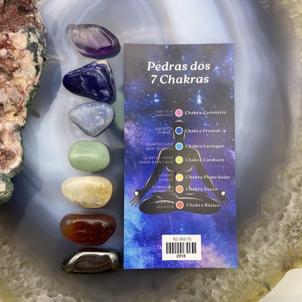 Kit 7 pedras dos chakras - Em pedras rolada